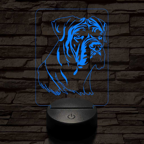 Nápolyi masztiff 7 színű 3D led lámpa