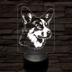 Törpe kutya (cardigan wels corgi) 7 színű 3D led lámpa