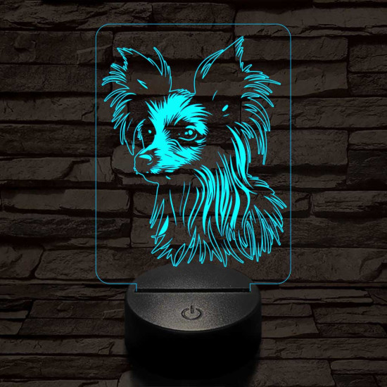 Kínai meztelen kutya 7 színű 3D led lámpa