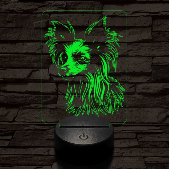 Kínai meztelen kutya 7 színű 3D led lámpa