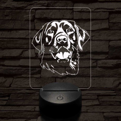 Csoki labrador retriever 7 színű 3D led lámpa