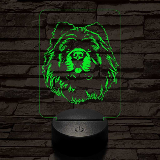 Csau-csau fej 7 színű 3D led lámpa