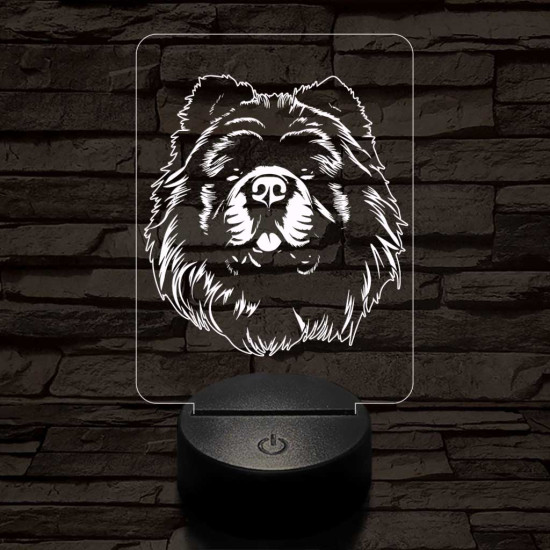 Csau-csau fej 7 színű 3D led lámpa