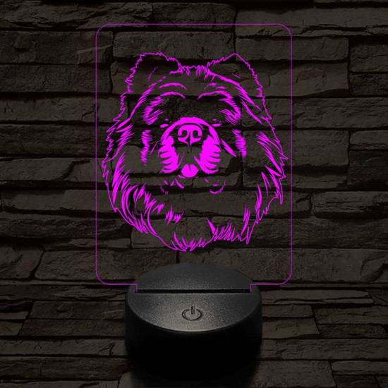 Csau-csau fej 7 színű 3D led lámpa