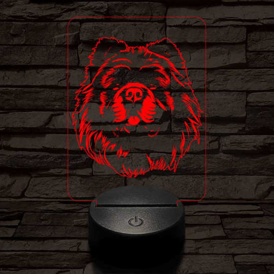 Csau-csau fej 7 színű 3D led lámpa