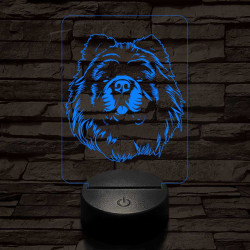 Csau-csau fej 7 színű 3D led lámpa