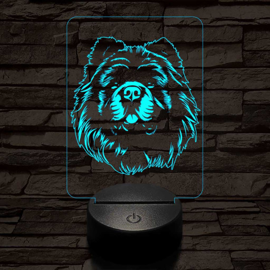 Csau-csau fej 7 színű 3D led lámpa