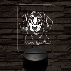 Tacskó-fej 7 színű 3D led lámpa