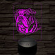 Angol bulldog-fej, 7 színű 3D led lámpa
