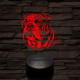 Angol bulldog-fej, 7 színű 3D led lámpa