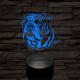 Angol bulldog-fej, 7 színű 3D led lámpa