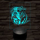 Angol bulldog-fej, 7 színű 3D led lámpa