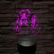 Angol cocker spániel, 7 színű 3D led lámpa