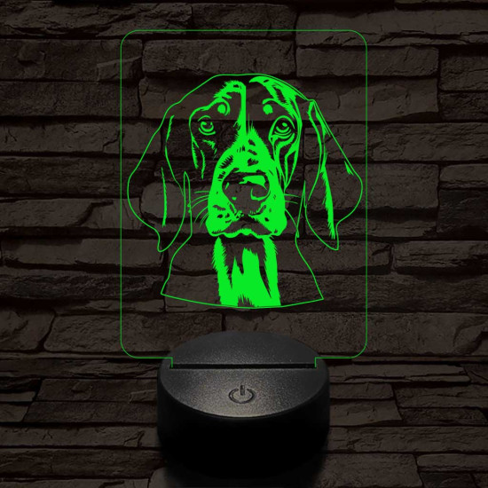 Angol rókakopó, 7 színű 3D led lámpa