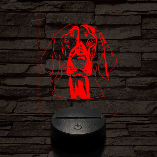 Angol rókakopó, 7 színű 3D led lámpa