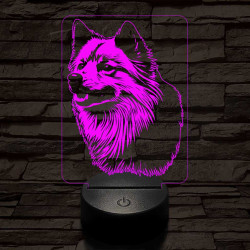 Finn spitz-fej, 7 színű 3D led lámpa