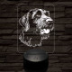 Drótszőrű német vizsla-fej 7 színű 3D led lámpa