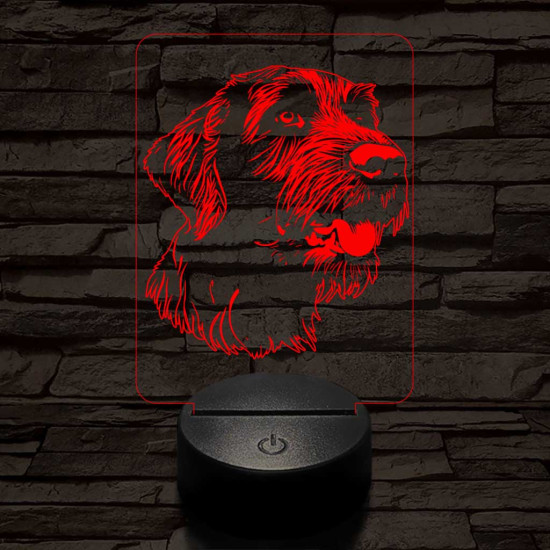 Drótszőrű német vizsla-fej 7 színű 3D led lámpa
