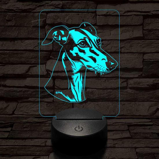 Angol agár-fej 7 színű 3D led lámpa