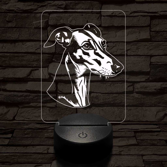 Angol agár-fej 7 színű 3D led lámpa