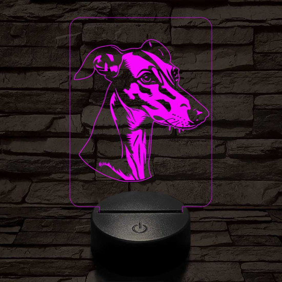 Angol agár-fej 7 színű 3D led lámpa