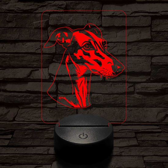 Angol agár-fej 7 színű 3D led lámpa