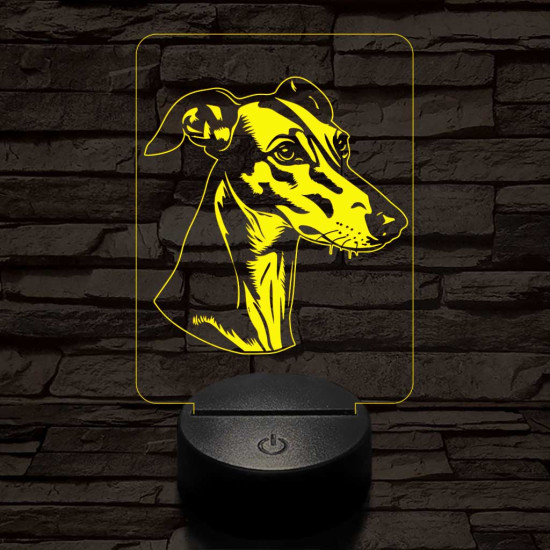 Angol agár-fej 7 színű 3D led lámpa