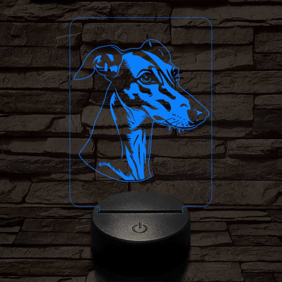 Angol agár-fej 7 színű 3D led lámpa