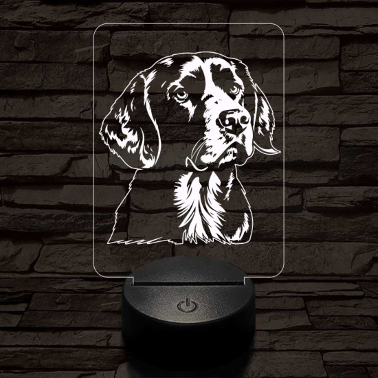 Harrier kutya-fej 7 színű 3D led lámpa