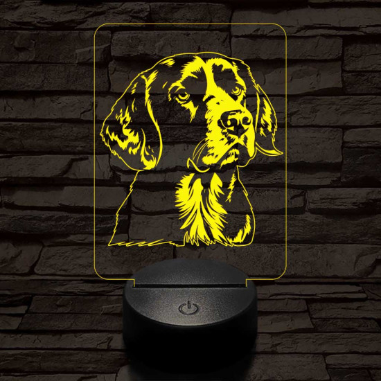 Harrier kutya-fej 7 színű 3D led lámpa