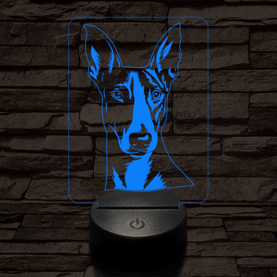 Ibizai kopó-fej 7 színű 3D led lámpa