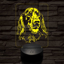 Ír szetter-fej 7 színű 3D led lámpa