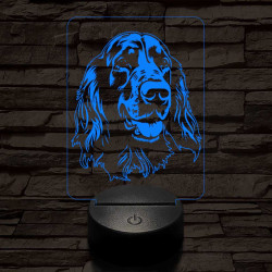 Ír szetter-fej 7 színű 3D led lámpa