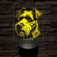 Airedale terrier-fej 7 színű 3D led lámpa