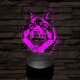 Amerikai akita-fej 7 színű 3D led lámpa