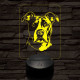 Amerikai staffordshire terrier-fej 7 színű 3D led lámpa