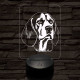 Beagle-fej 7 színű 3D led lámpa