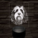 Szakállas collie-fej 7 színű 3D led lámpa
