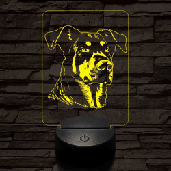Beauce-i juhászkutya-fej 7 színű 3D led lámpa