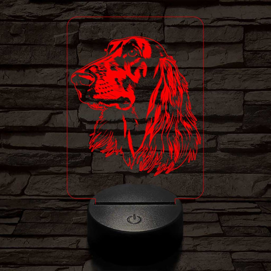 Afgán kopó-fej 7 színű 3D led lámpa