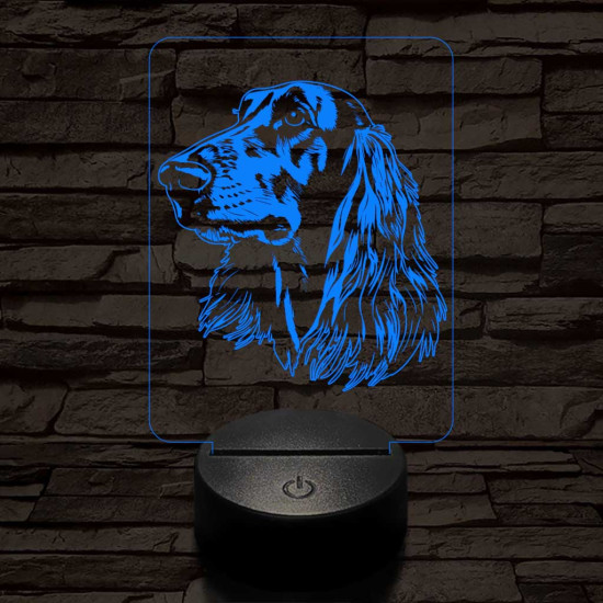 Afgán kopó-fej 7 színű 3D led lámpa