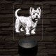 Westie 7 színű 3D led lámpa