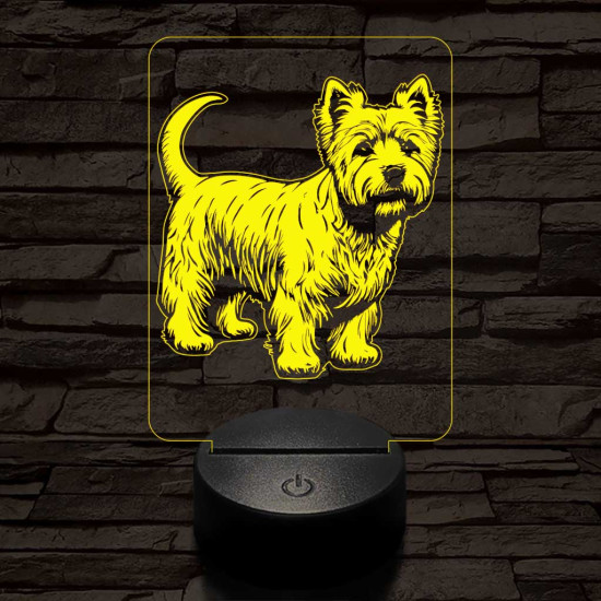 Westie 7 színű 3D led lámpa