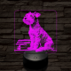 Schnauzer egész alakos portré 7 színű valósághű 3D led lámpa
