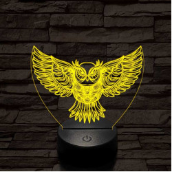 Bagoly szárnyal 7 színű 3D led lámpa