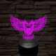 Bagoly szárnyal 7 színű 3D led lámpa