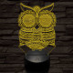 Mintás Bagoly 7 színű 3D led lámpa