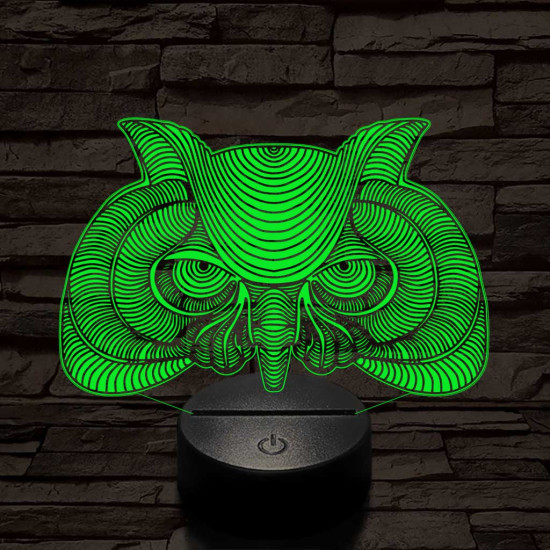 Bölcs Bagoly 7 színű 3D led lámpa