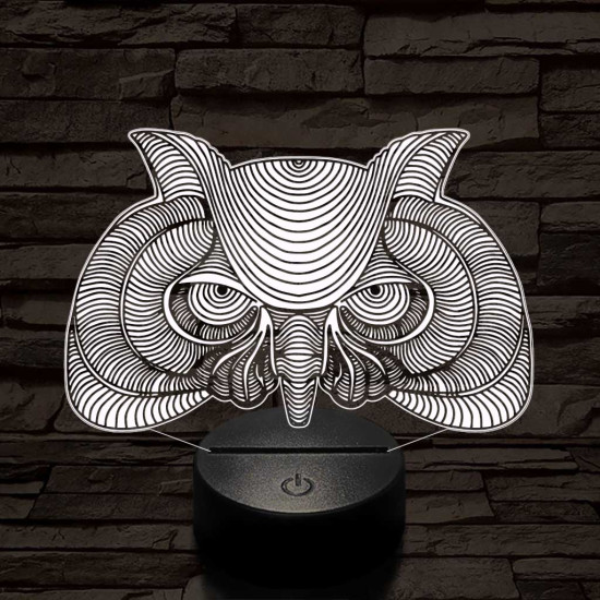 Bölcs Bagoly 7 színű 3D led lámpa