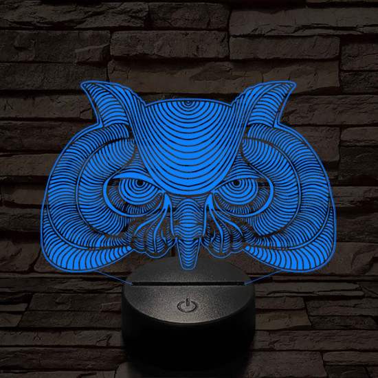 Bölcs Bagoly 7 színű 3D led lámpa
